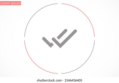 Tick icon simple accept sign vector approve illustration. 