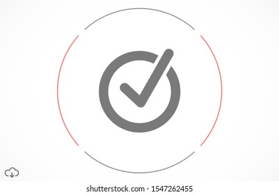 Tick icon simple accept sign vector approve illustration. Check list button icon. Check mark in box sign. Tick icon vector symbol doodle style checkmark icon.