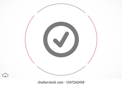 Tick icon simple accept sign vector approve illustration. Check list button icon. Check mark in box sign. Tick icon vector symbol doodle style checkmark icon.