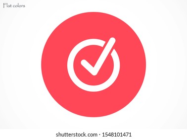 Tick icon simple accept sign vector approve illustration. Check list button icon. Check mark in box sign. Tick icon vector symbol doodle style checkmark icon.