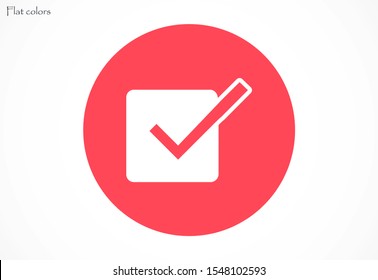 Tick icon simple accept sign vector approve illustration. Check list button icon. Check mark in box sign. Tick icon vector symbol doodle style checkmark icon.
