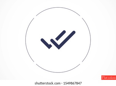 Tick icon simple accept sign vector approve illustration. Check list button icon. Check mark in box sign. Tick icon vector symbol doodle style checkmark icon.