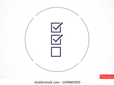 Tick icon simple accept sign vector approve illustration. Check list button icon. Check mark in box sign. Tick icon vector symbol doodle style checkmark icon.