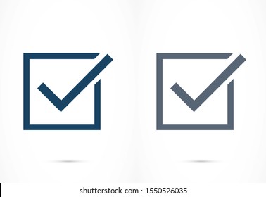 Tick icon simple accept sign vector approve illustration. Check list button icon. Check mark in box sign. Tick icon vector symbol doodle style checkmark icon.