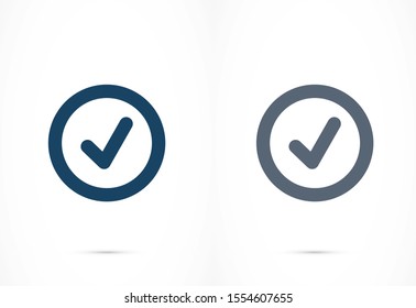 Tick icon simple accept sign vector approve illustration. Check list button icon. Check mark in box sign.