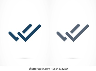 Tick icon simple accept sign vector approve illustration. Check list button icon. Check mark in box sign. Tick icon vector symbol doodle style checkmark icon.