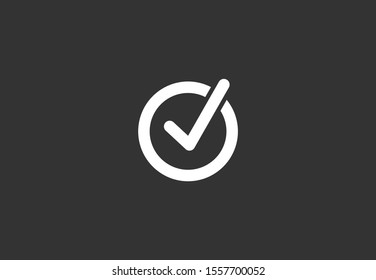 Tick icon simple accept sign vector approve illustration. Check list button icon. Check mark in box sign. Tick icon vector symbol doodle style checkmark icon.