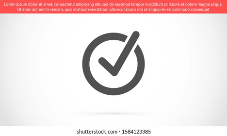 Tick icon simple accept sign vector approve illustration. Check list button icon. Check mark in box sign. Tick icon vector symbol doodle style checkmark icon.