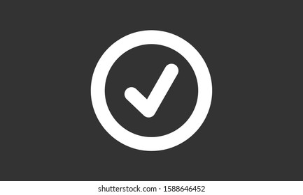 Tick icon simple accept sign vector approve illustration. Check list button icon. Check mark in box sign. Tick icon vector symbol doodle style checkmark icon.