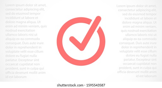 Tick icon simple accept sign vector approve illustration. Check list button icon. Check mark in box sign. Tick icon vector symbol doodle style checkmark icon.