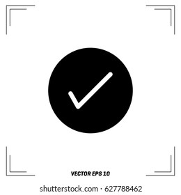 Tick icon simple accept sign vector approve illustration