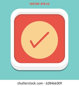 Tick icon simple accept sign vector approve illustration