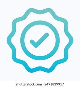 Tick Icon Symbol Icon, Checkmark, Isolated Lineal Gradient Vector Icon.