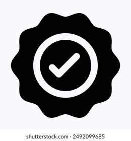 Icono De Icono De Marcar Icono De Símbolo, Marca De Verificación Aislada. Icono de Vector de silueta aislado.
