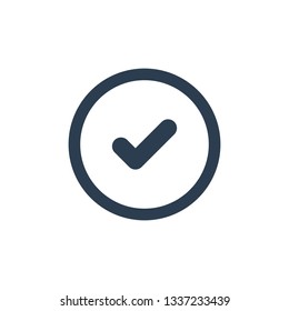 Pulsar vector de icono. Icono de signo de marca de verificación. Aceptación