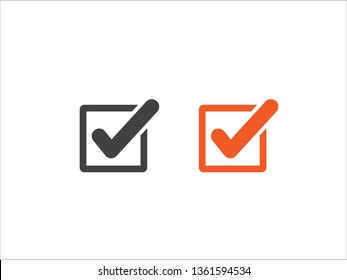 Tick icon vector, checkmark isolated on white background