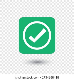 Tick icon vector.  completed successfully.