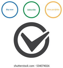 Tick Icon Vector flat design style