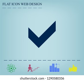 Tick icon, vector illustration. Flat design style