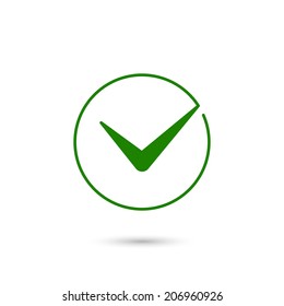 Tick icon vector illustration. Flat design style