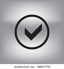 Tick icon, vector illustration. Flat design style