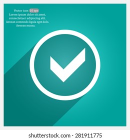 Tick icon, vector illustration. Flat design style
