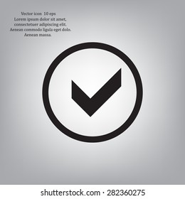 Tick icon, vector illustration. Flat design style