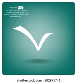 Tick icon, vector illustration. Flat design style