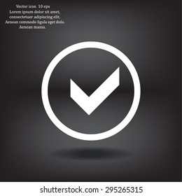 Tick icon, vector illustration. Flat design style