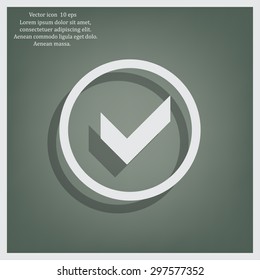 Tick icon, vector illustration. Flat design style