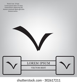 Tick icon, vector illustration. Flat design style