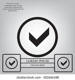 Tick icon, vector illustration. Flat design style