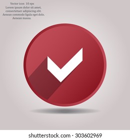 Tick icon, vector illustration. Flat design style