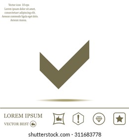 Tick icon, vector illustration. Flat design style