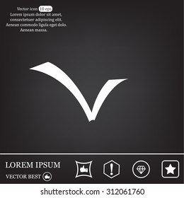 Tick icon, vector illustration. Flat design style