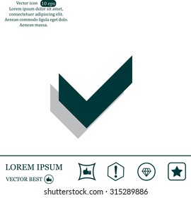 Tick icon, vector illustration. Flat design style