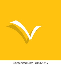 Tick icon, vector illustration. Flat design style