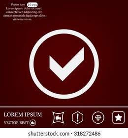 Tick icon, vector illustration. Flat design style