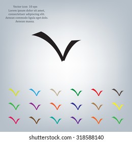 Tick icon, vector illustration. Flat design style