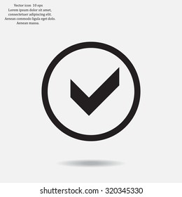 Tick icon, vector illustration. Flat design style