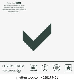 Tick icon, vector illustration. Flat design style
