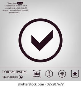 Tick icon, vector illustration. Flat design style