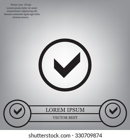 Tick icon, vector illustration. Flat design style