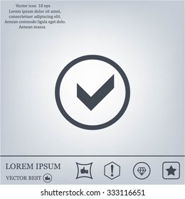 Tick icon, vector illustration. Flat design style