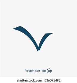 Tick icon, vector illustration. Flat design style