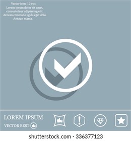 Tick icon, vector illustration. Flat design style
