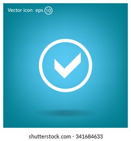 Tick icon, vector illustration. Flat design style