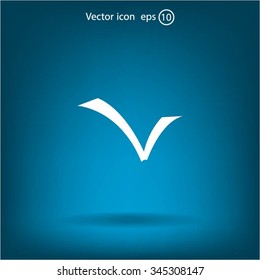 Tick icon, vector illustration. Flat design style