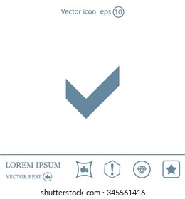 Tick icon, vector illustration. Flat design style