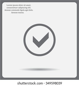 Tick icon, vector illustration. Flat design style